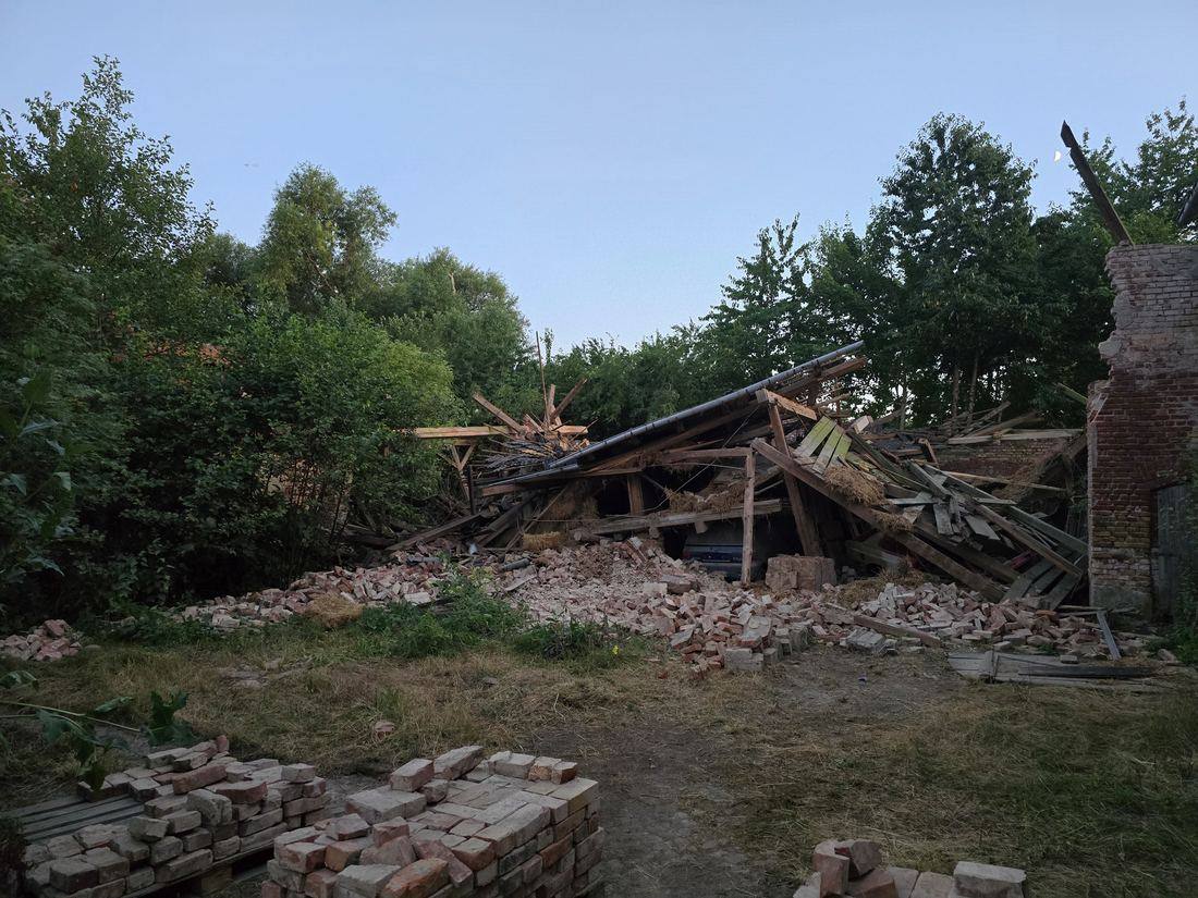Eingestürzte Scheune in Plagwitz
