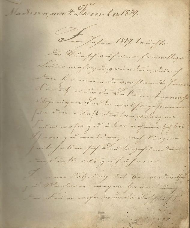 Handschriftliches Gründungsprotokoll